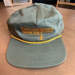 Vintage Package Store Beer & Ice Snapback Hat Green Rope Cap
